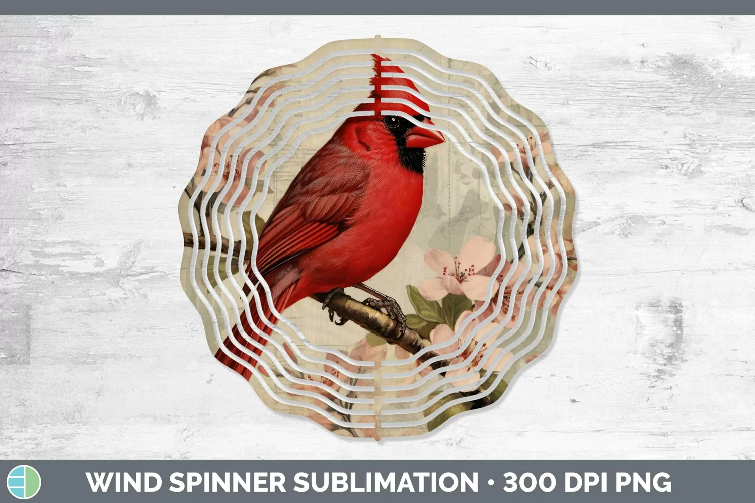 GorgeousVintage Decoupage Wind Spinner design.