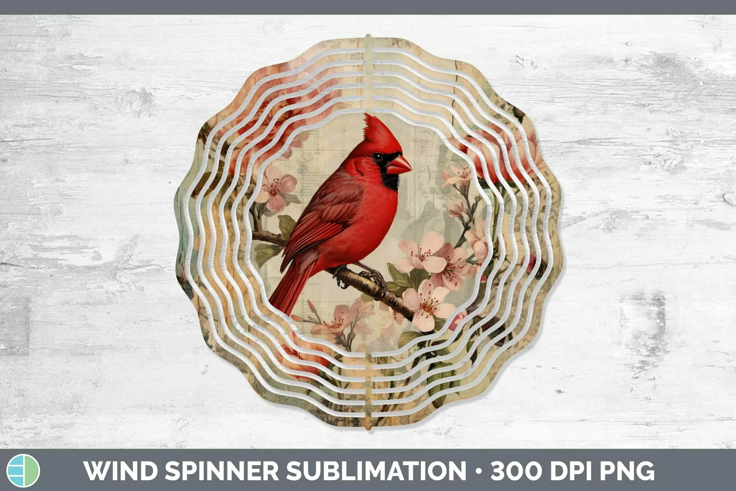 GorgeousVintage Decoupage Wind Spinner design.