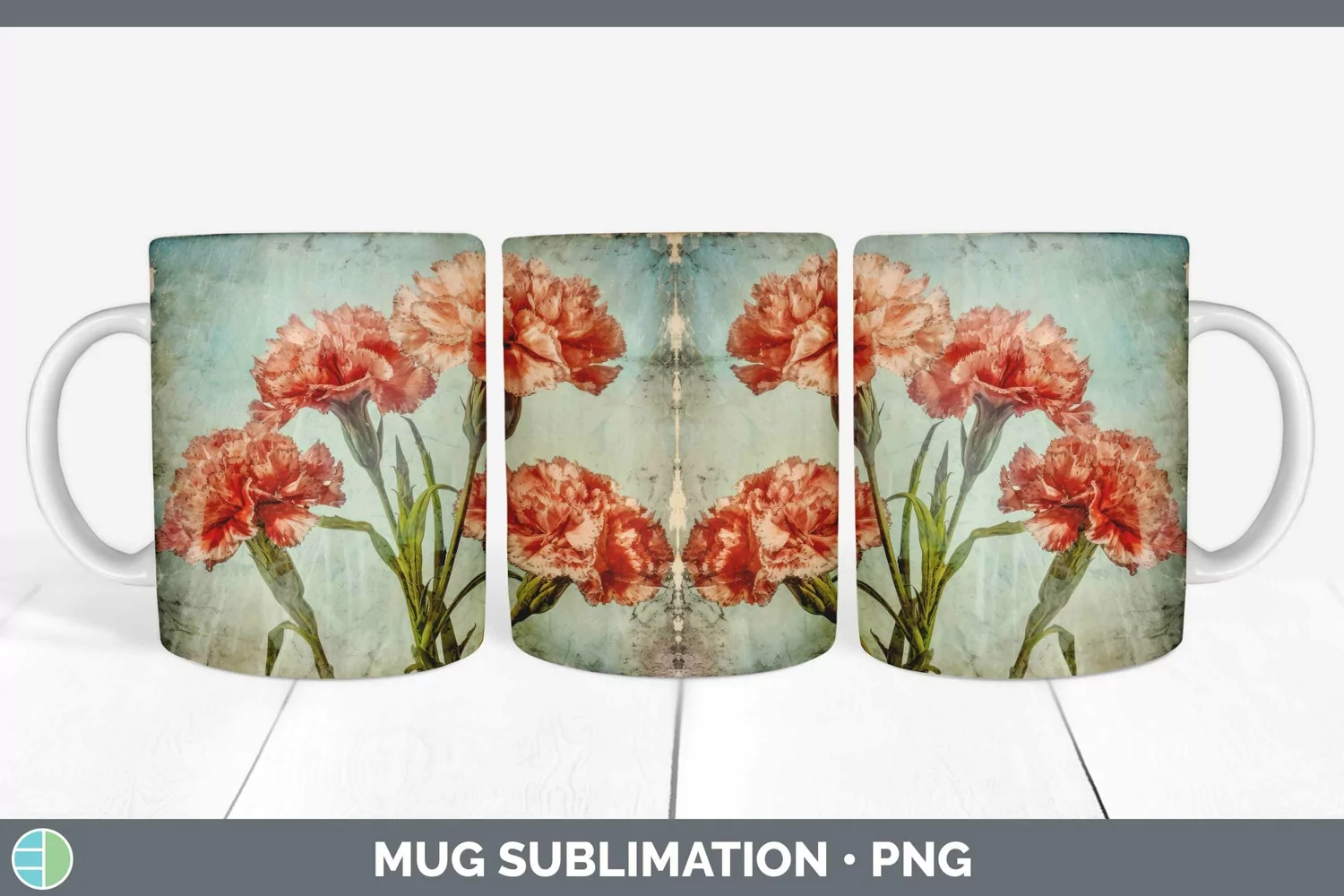 GorgeousVintage Decoupage Mug Wrap design.