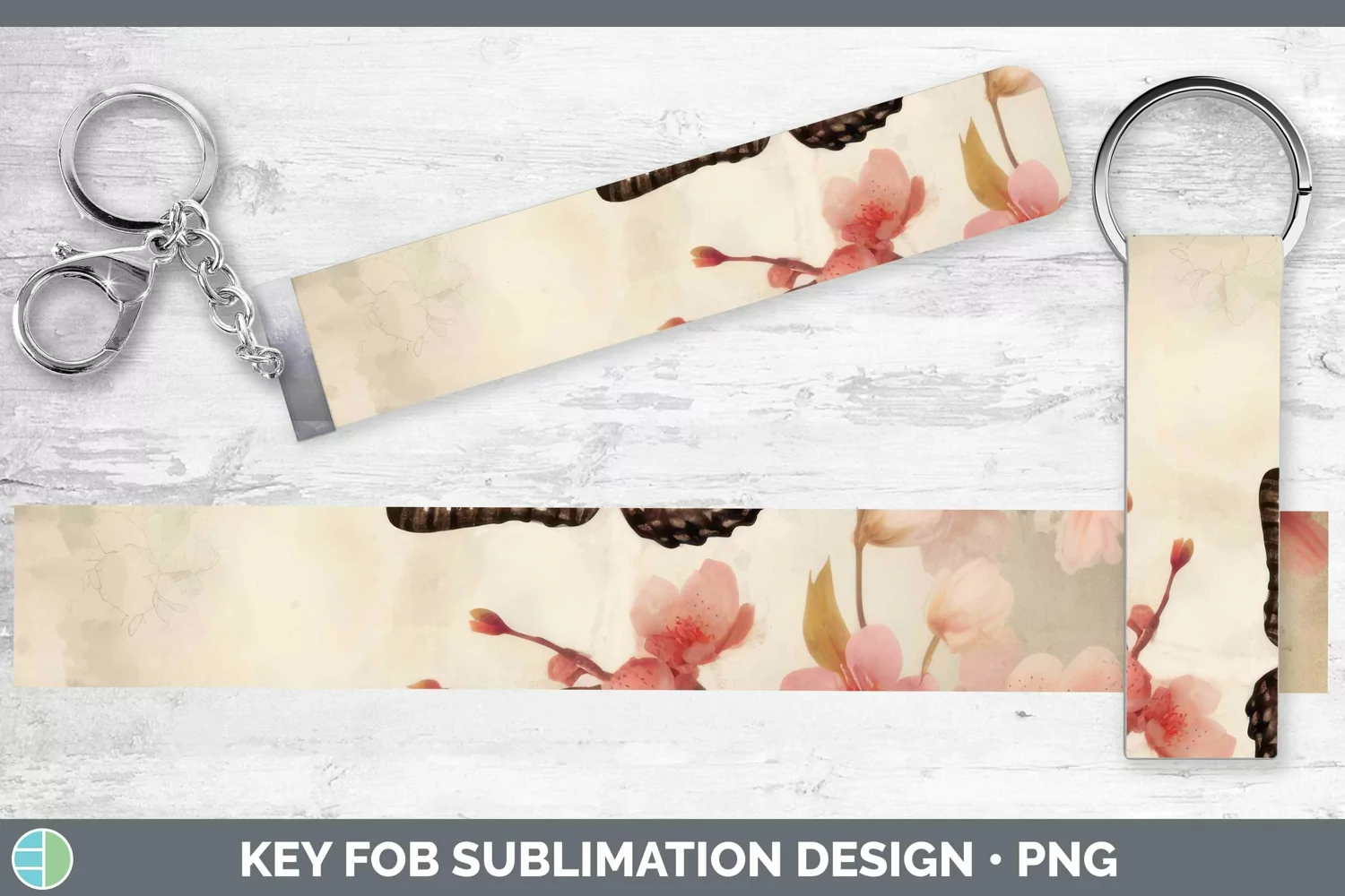 GorgeousVintage Decoupage Key Fob design.