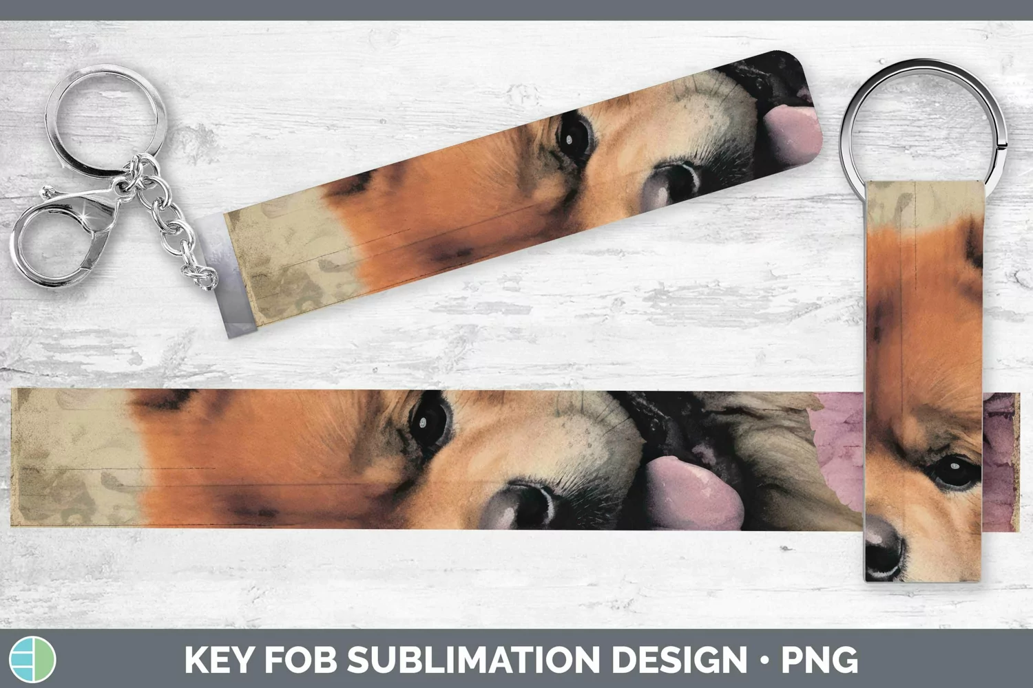 GorgeousVintage Decoupage Key Fob design.