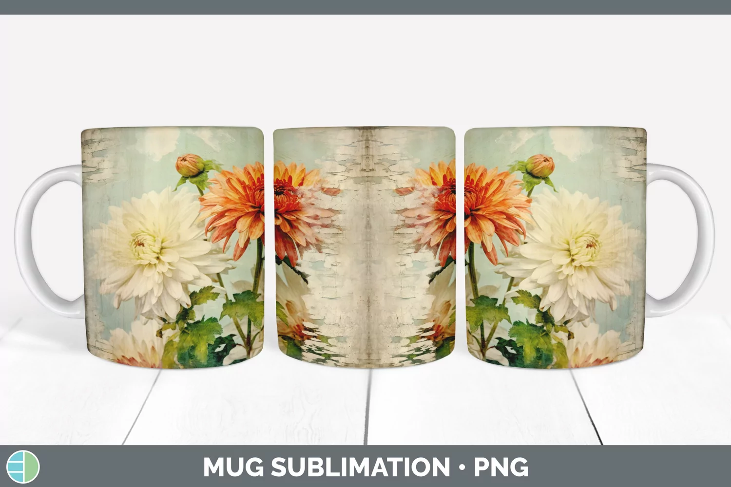 GorgeousVintage Decoupage Mug Wrap design.