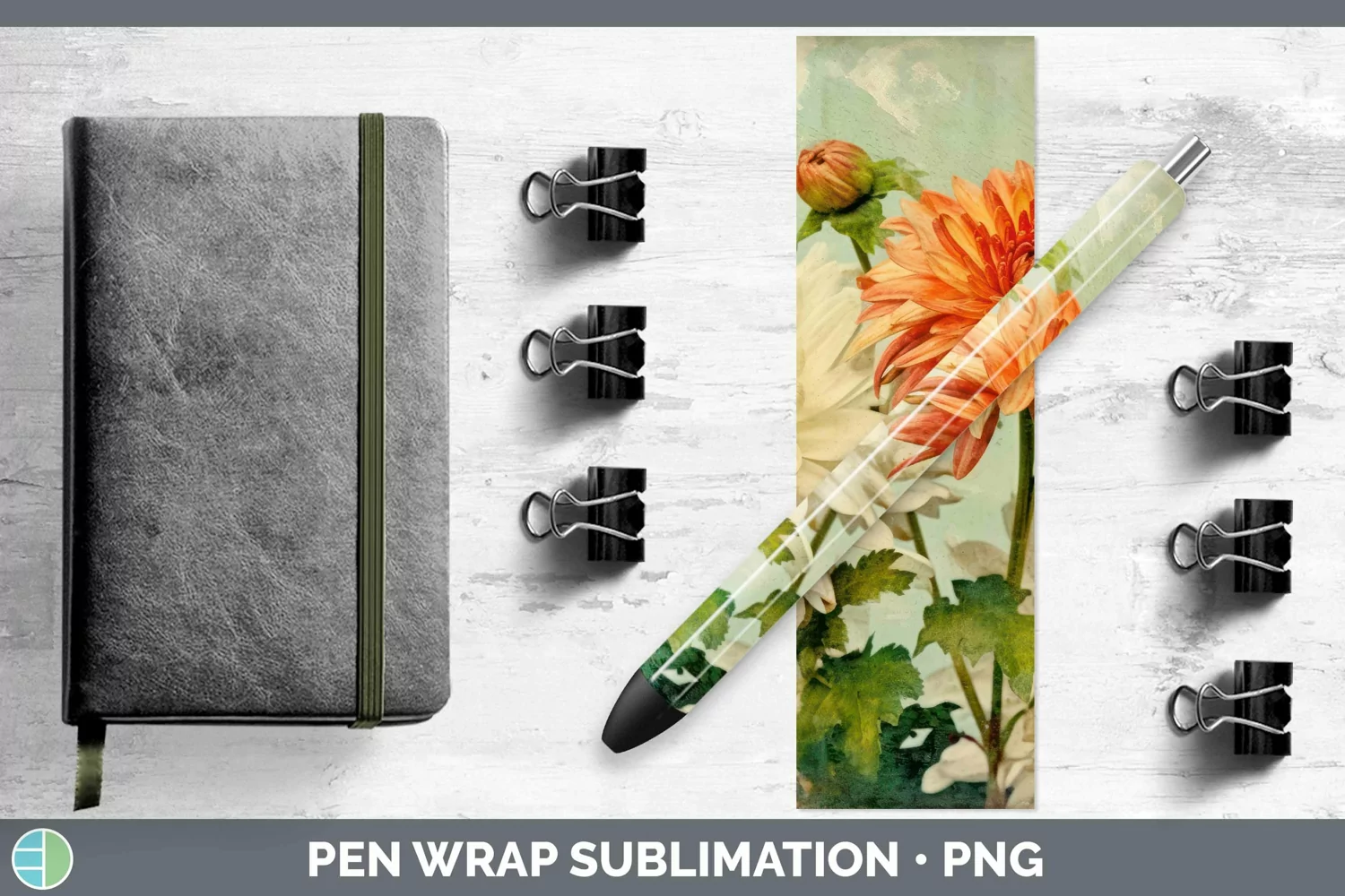 GorgeousVintage Decoupage Pen Wrap design.