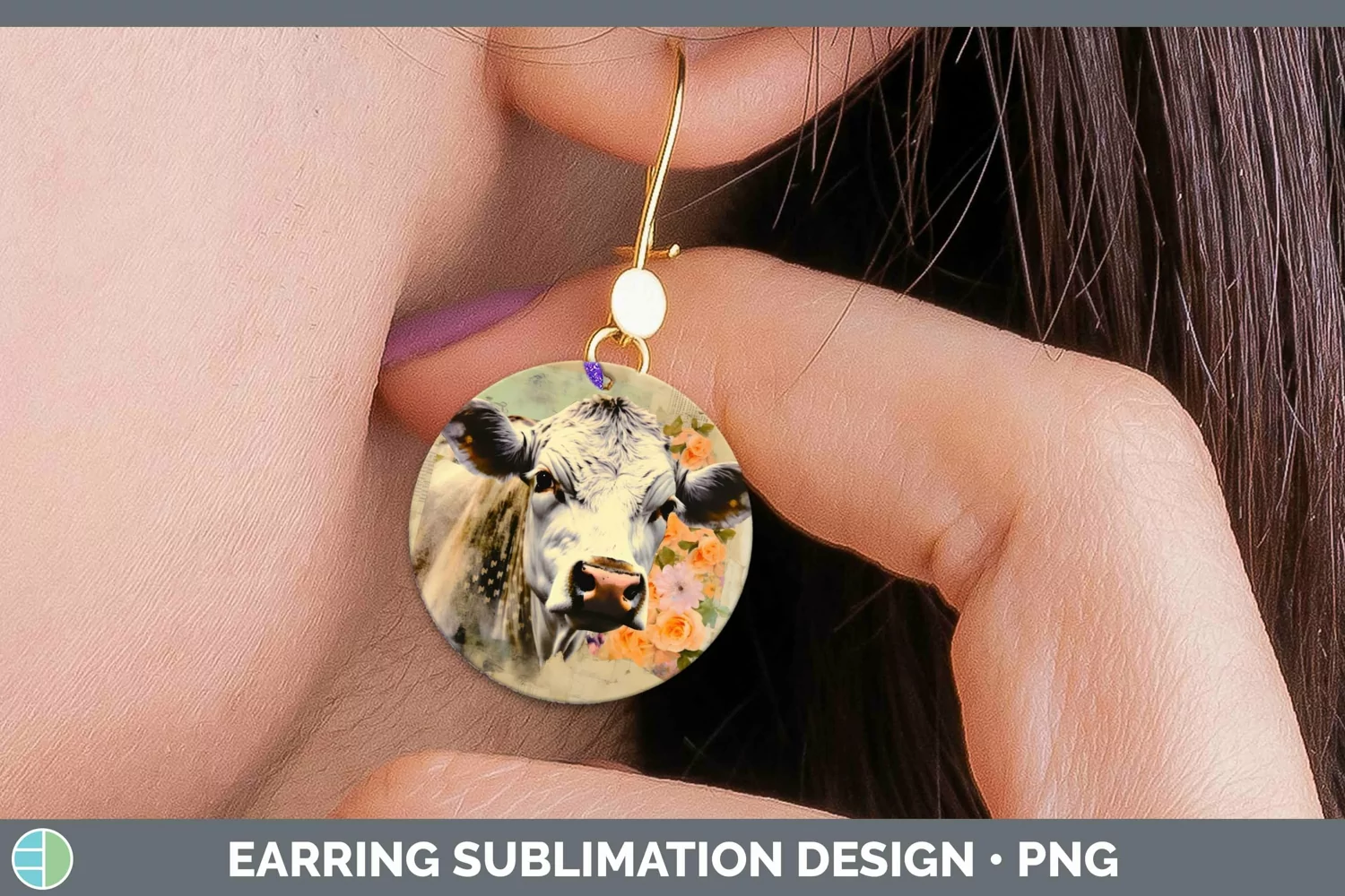 GorgeousVintage Decoupage Round Earrings design.