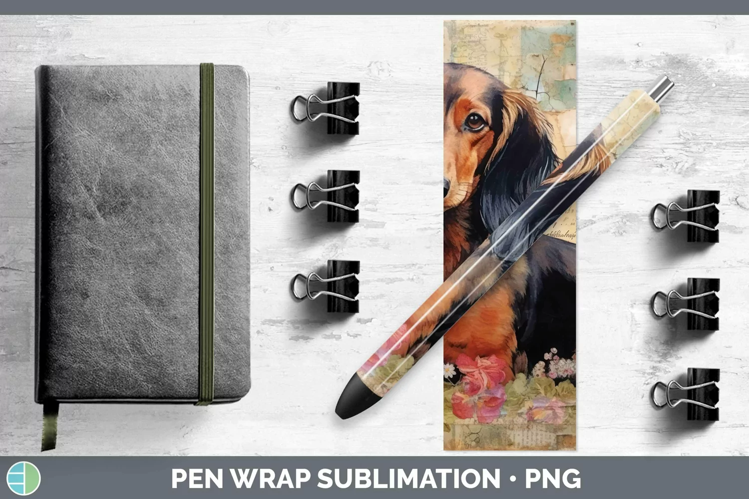 GorgeousVintage Decoupage Pen Wrap design.
