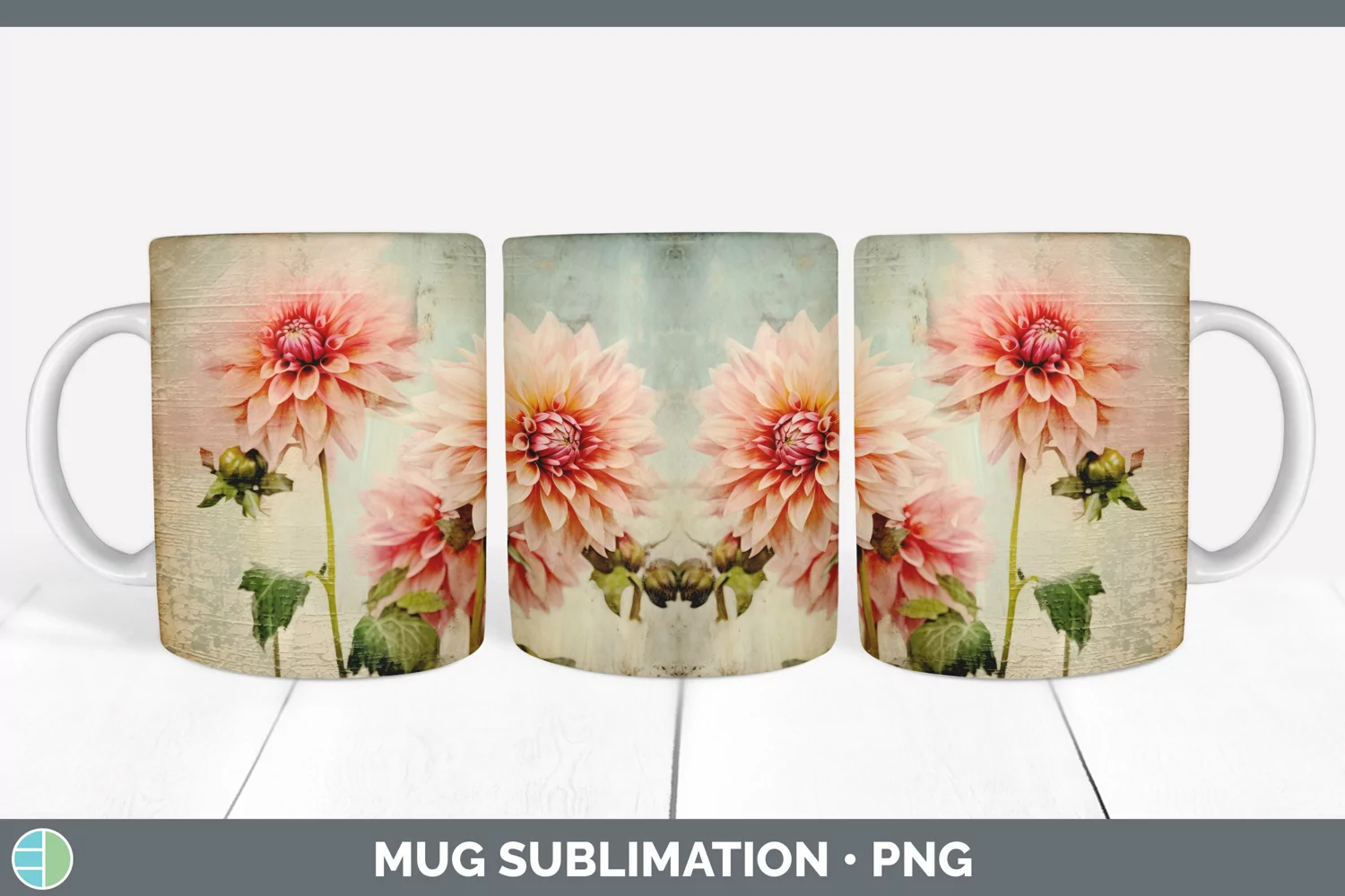 GorgeousVintage Decoupage Mug Wrap design.