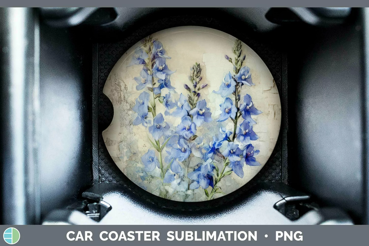 GorgeousVintage Decoupage Car Coaster design.
