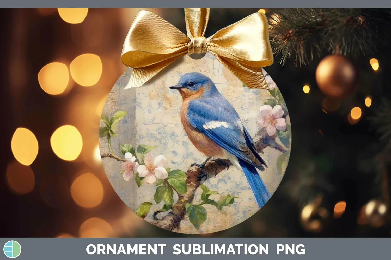 GorgeousVintage Decoupage Ornament design.