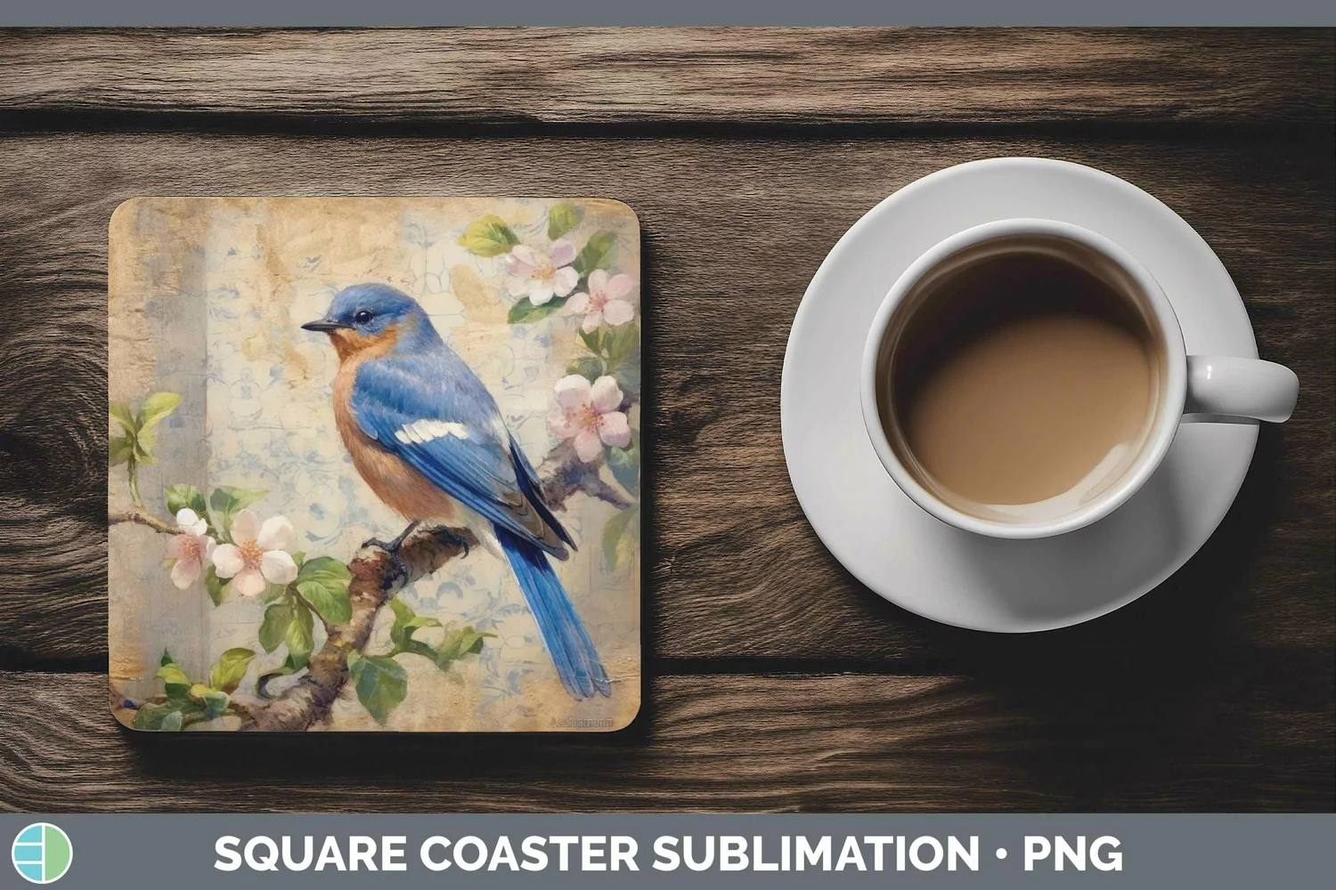 GorgeousVintage Decoupage Square Coaster design.