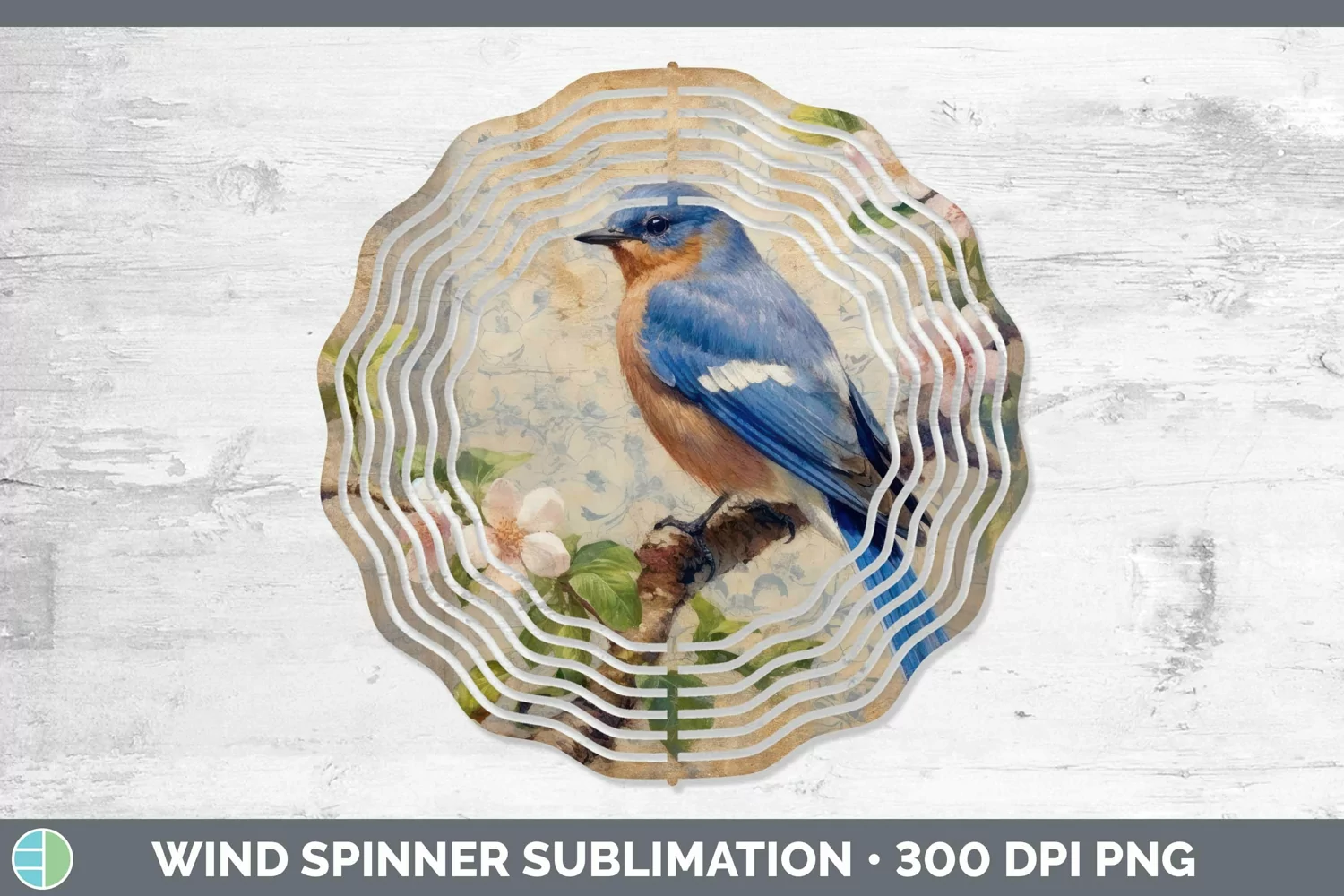 GorgeousVintage Decoupage Wind Spinner design.