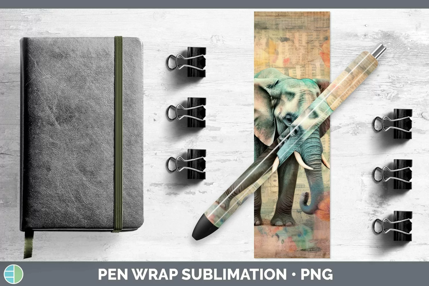 GorgeousVintage Decoupage Pen Wrap design.