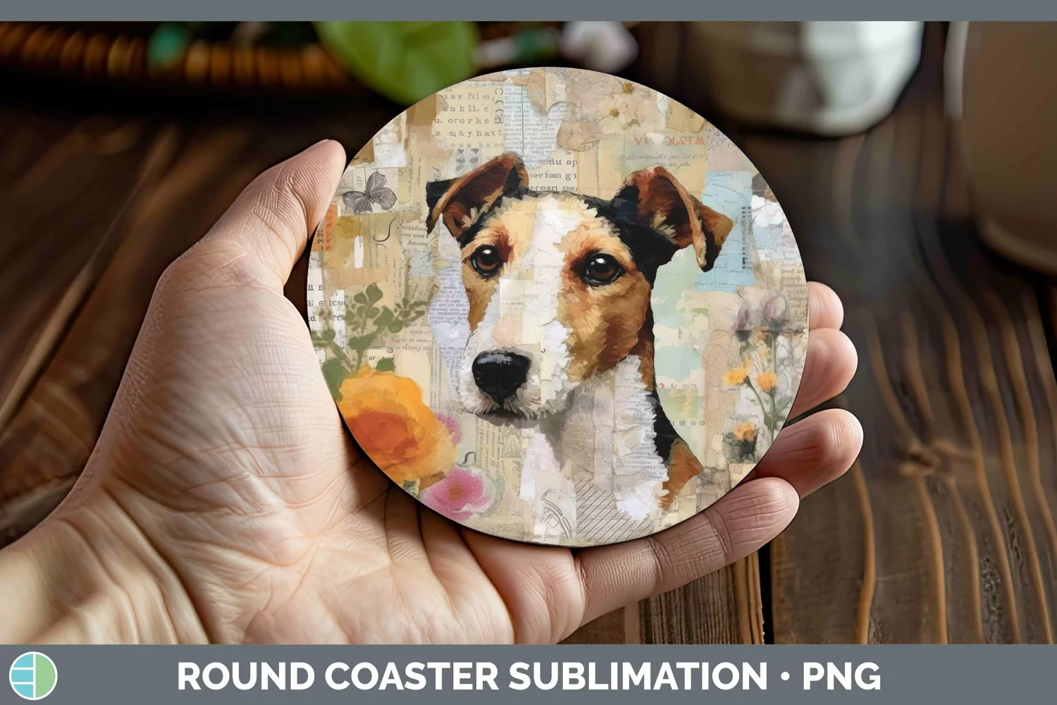 GorgeousVintage Decoupage Round Coaster design.