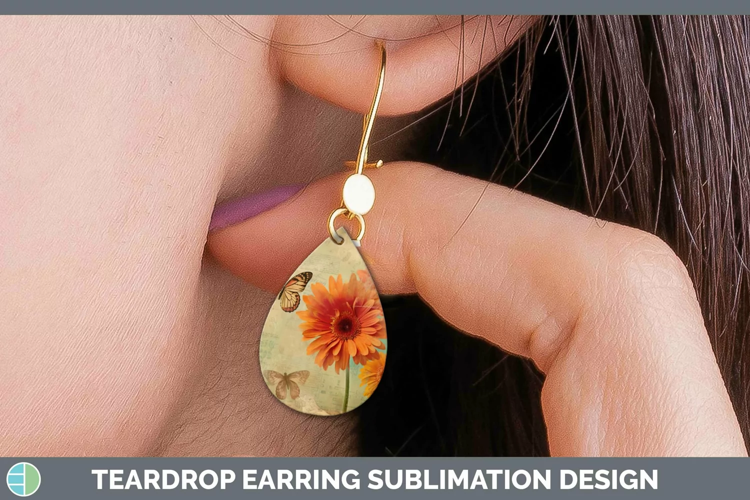 GorgeousVintage Decoupage Teardrop Earrings design.