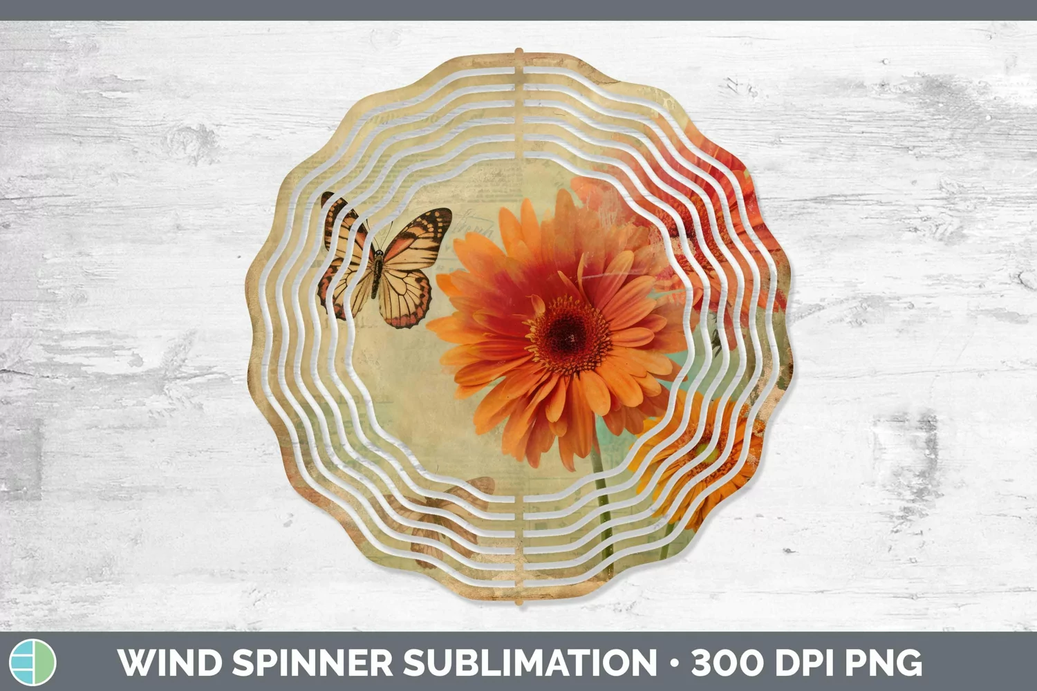 GorgeousVintage Decoupage Wind Spinner design.