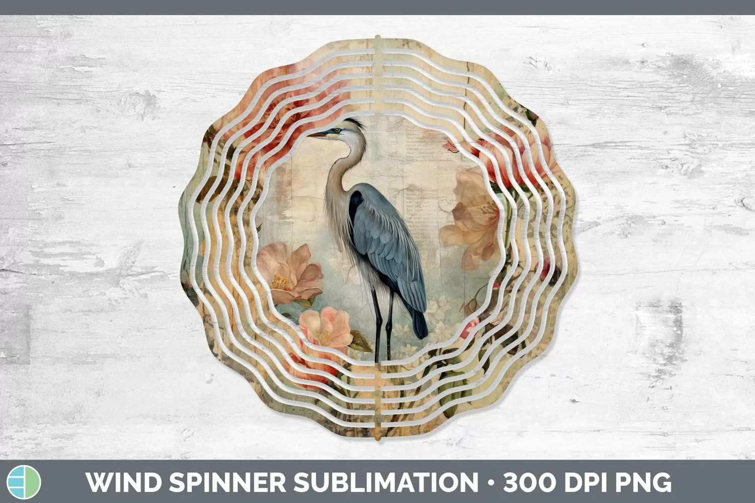 GorgeousVintage Decoupage Wind Spinner design.
