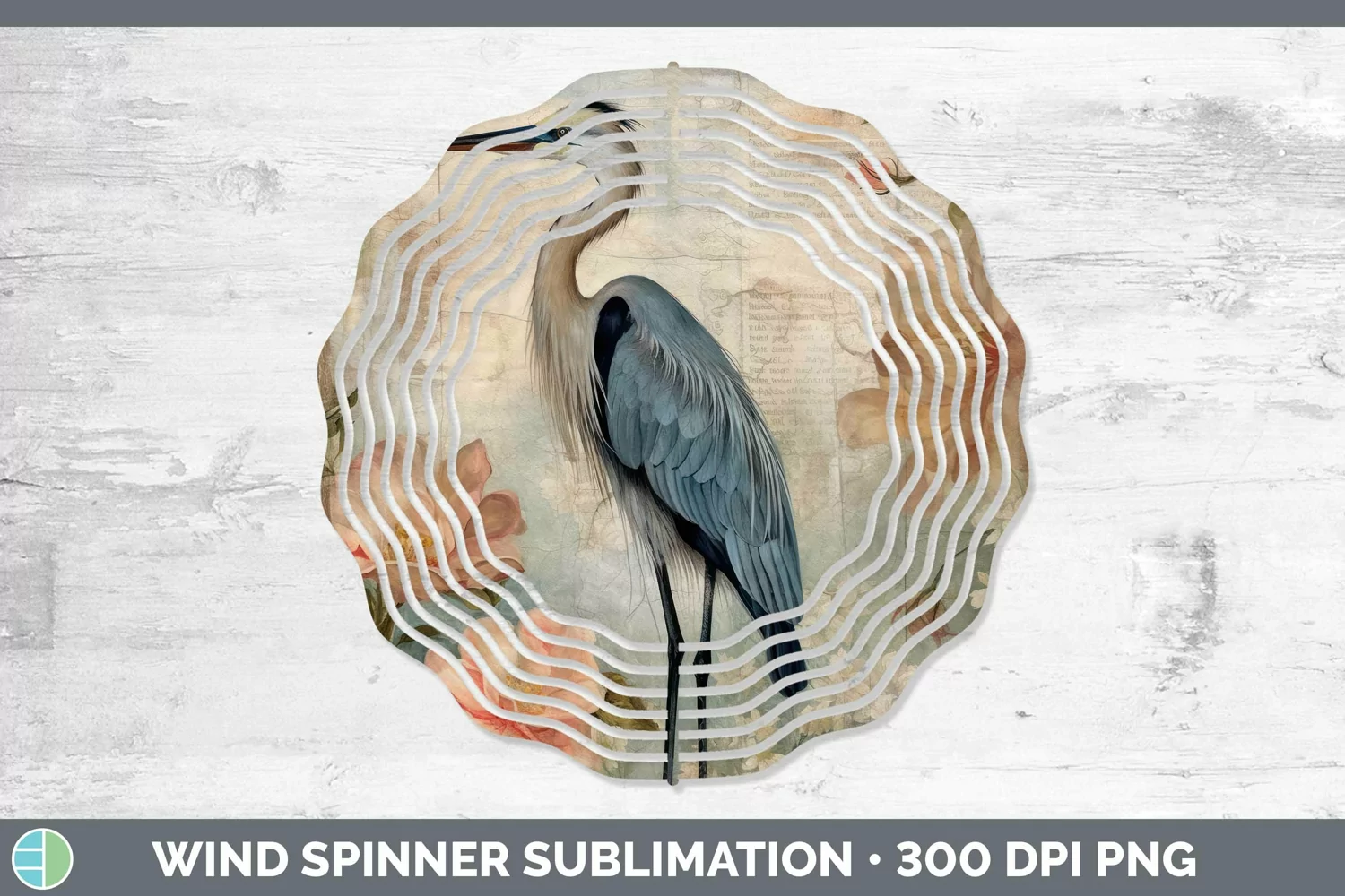 GorgeousVintage Decoupage Wind Spinner design.