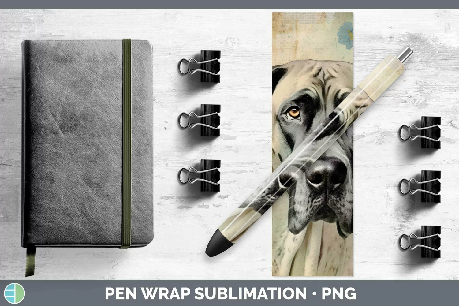 GorgeousVintage Decoupage Pen Wrap design.