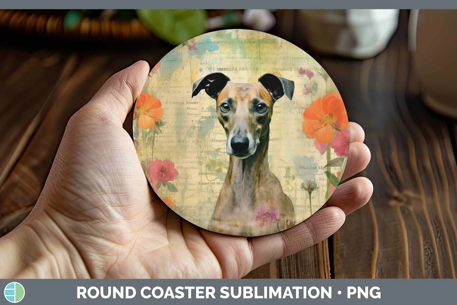 GorgeousVintage Decoupage Round Coaster design.