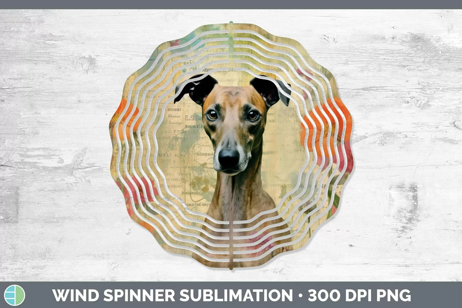 GorgeousVintage Decoupage Wind Spinner design.