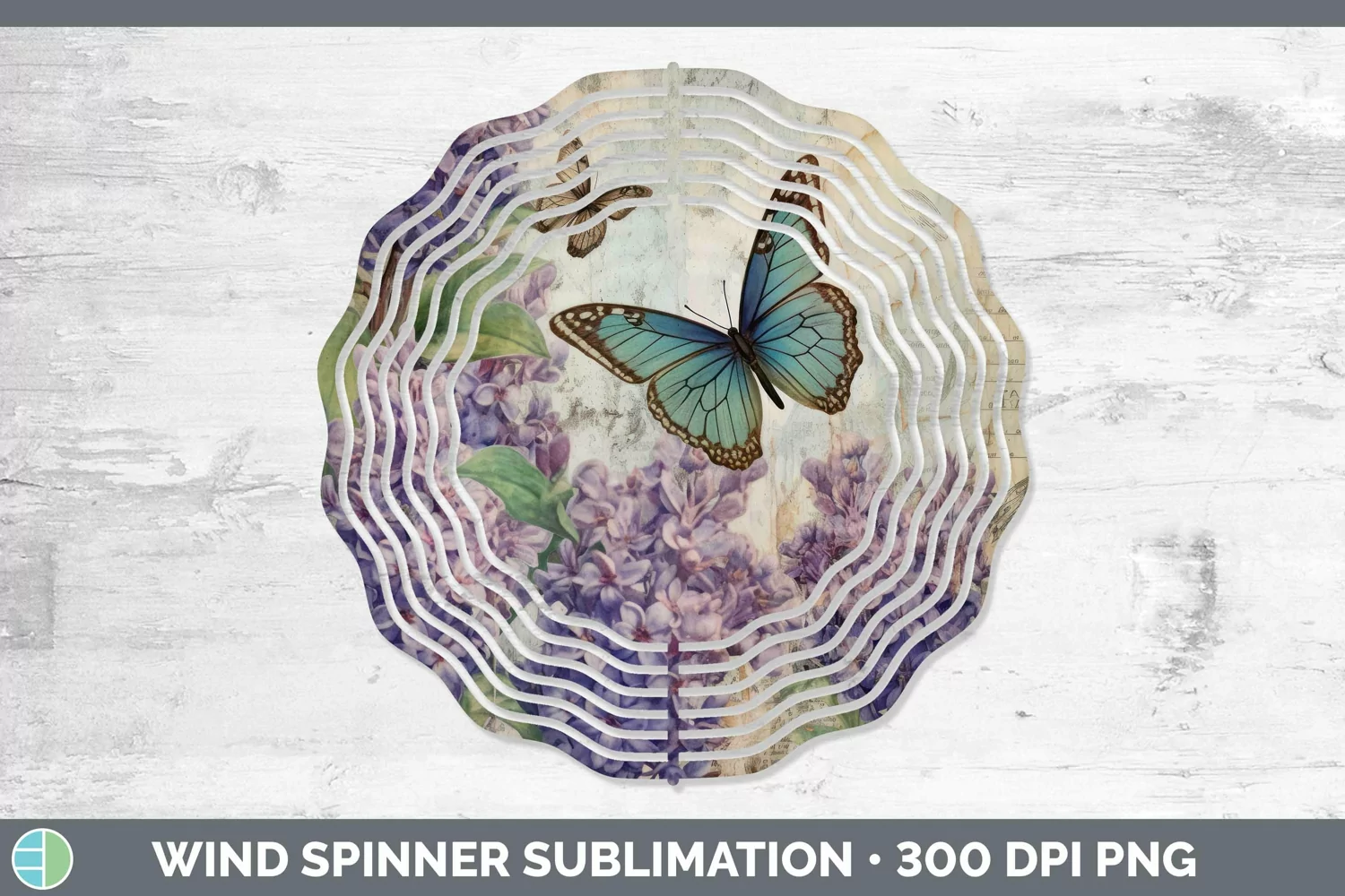 GorgeousVintage Decoupage Wind Spinner design.