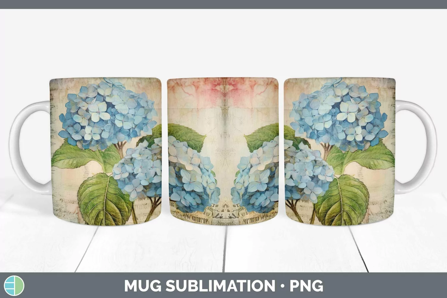 GorgeousVintage Decoupage Mug Wrap design.