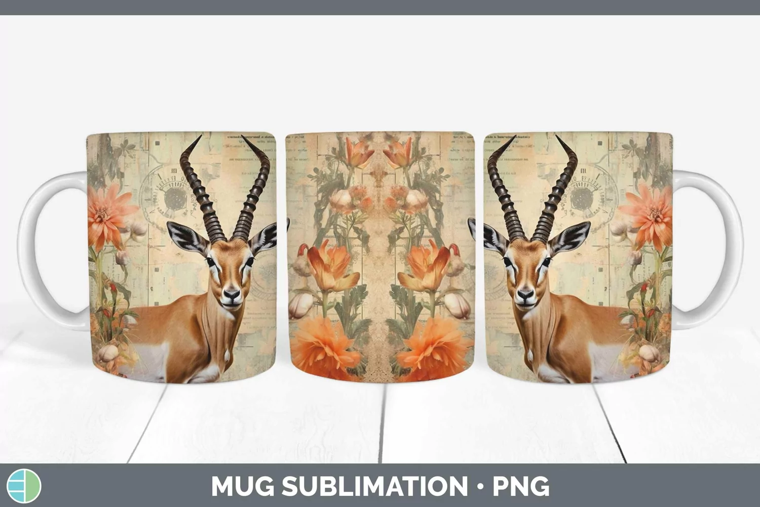 GorgeousVintage Decoupage Mug Wrap design.
