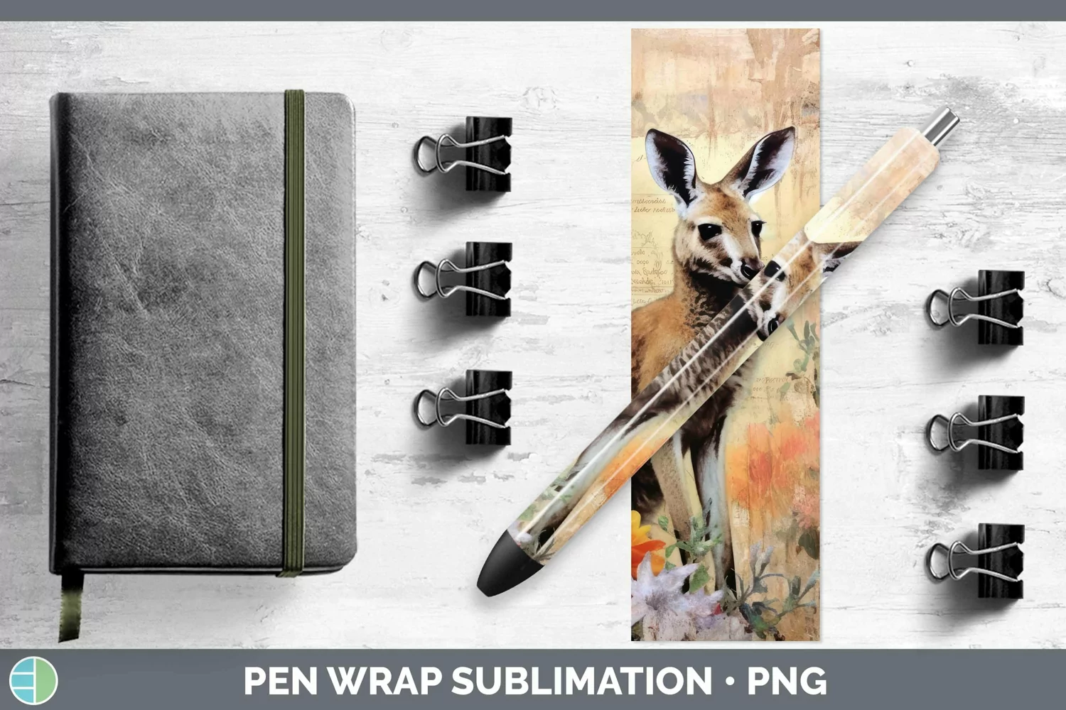 GorgeousVintage Decoupage Pen Wrap design.