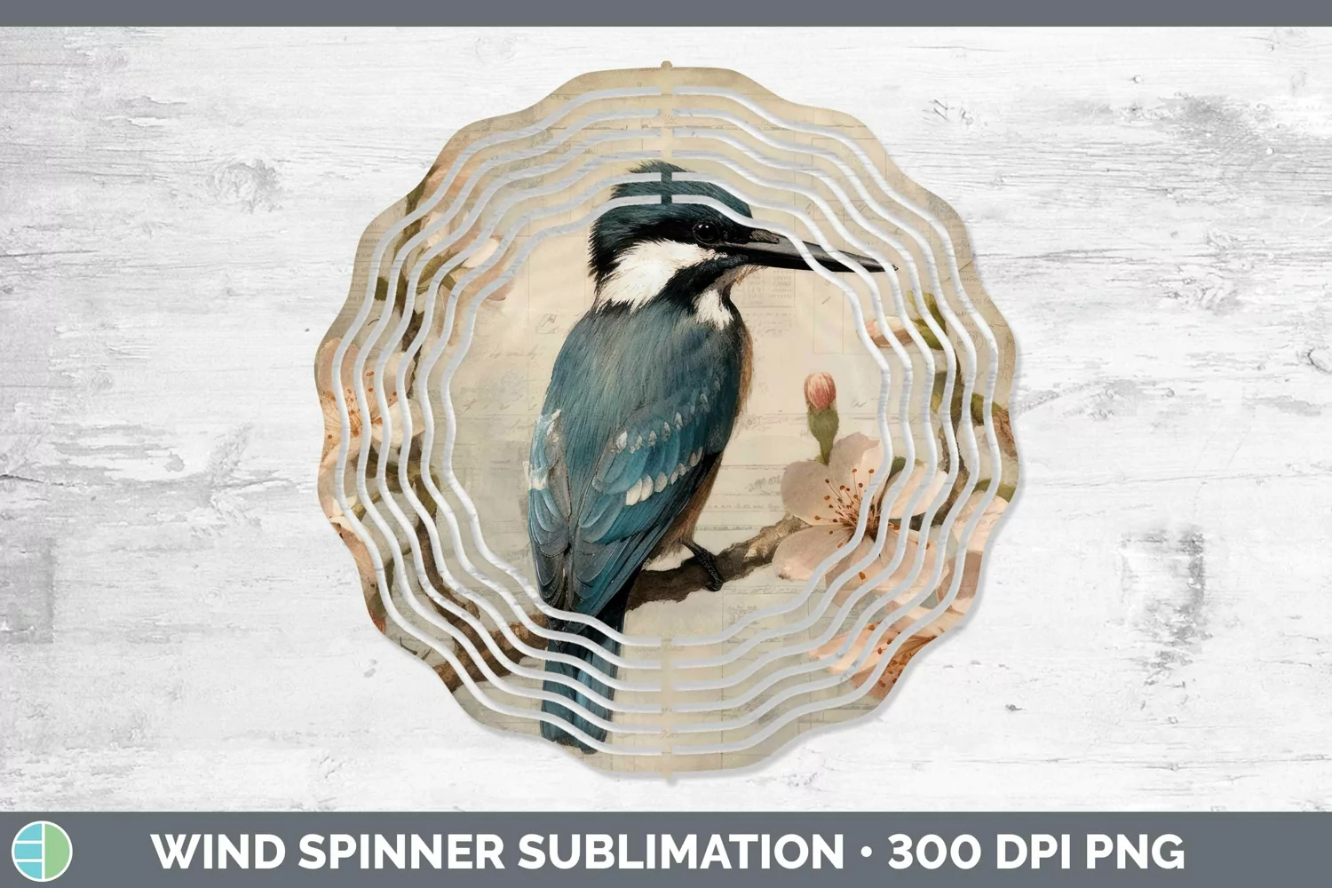 GorgeousVintage Decoupage Wind Spinner design.