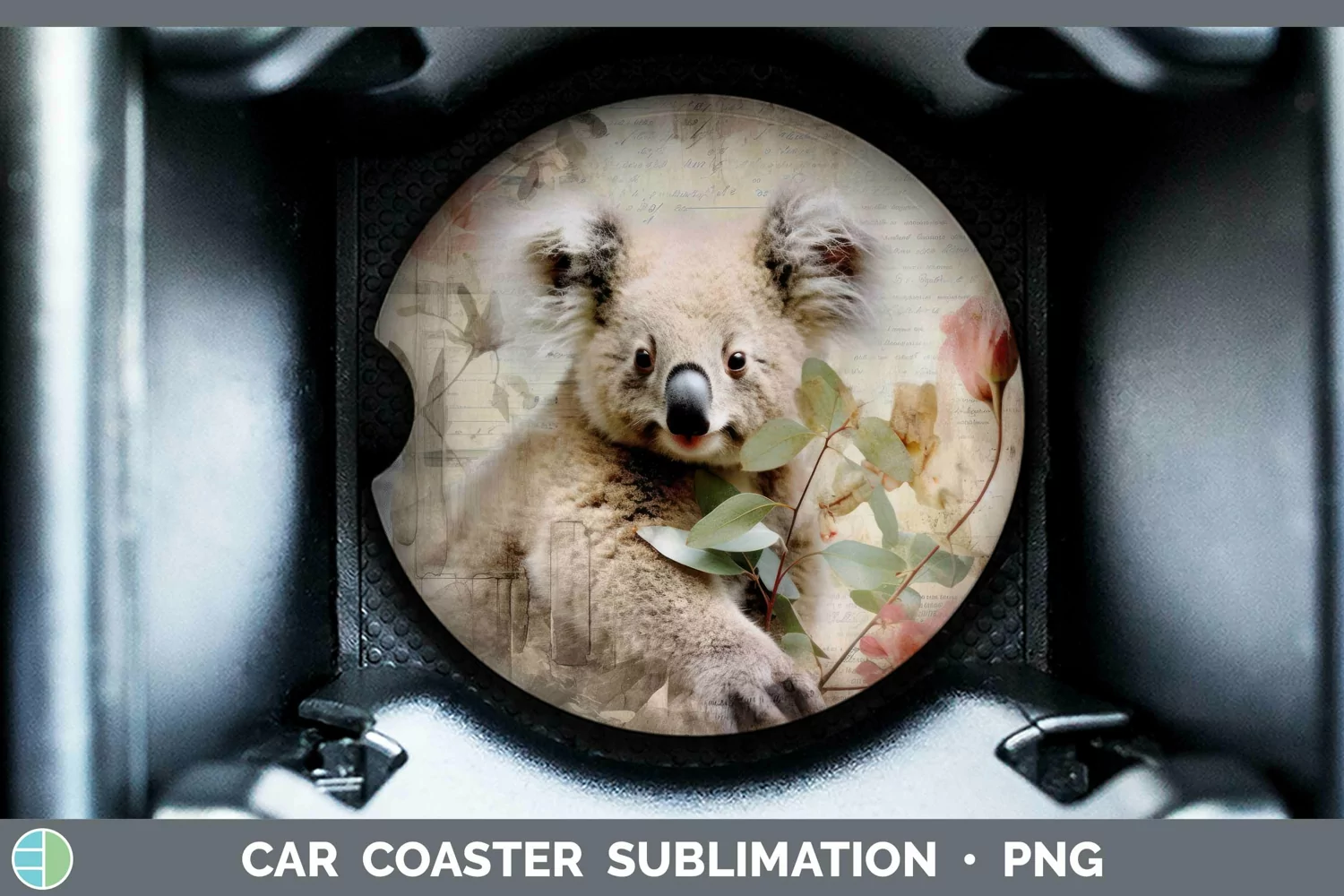 GorgeousVintage Decoupage Car Coaster design.