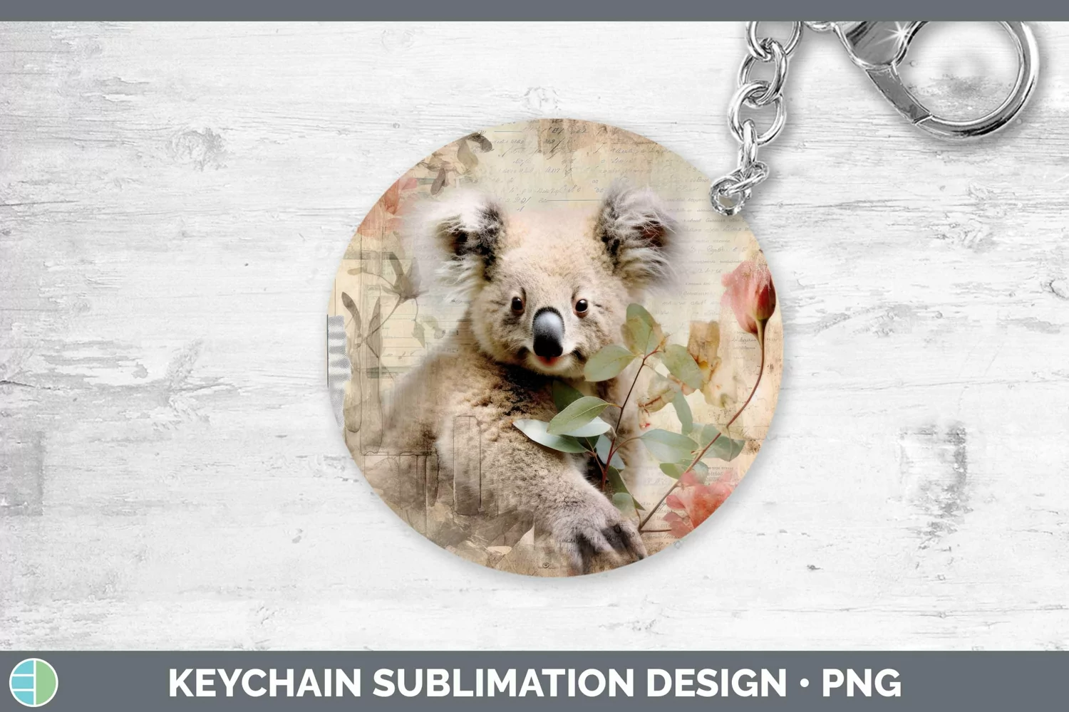 GorgeousVintage Decoupage Keychain design.