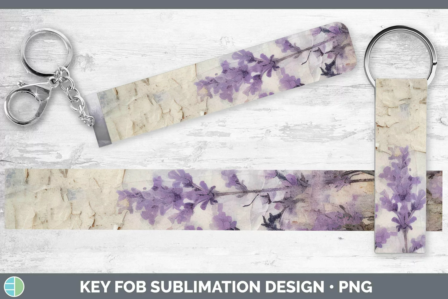 GorgeousVintage Decoupage Key Fob design.