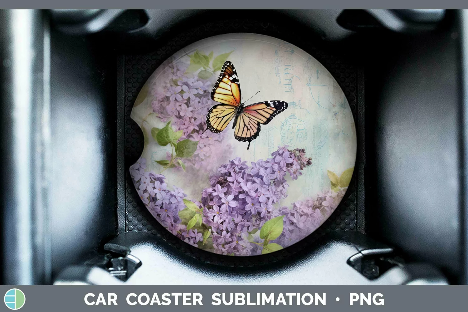 GorgeousVintage Decoupage Car Coaster design.