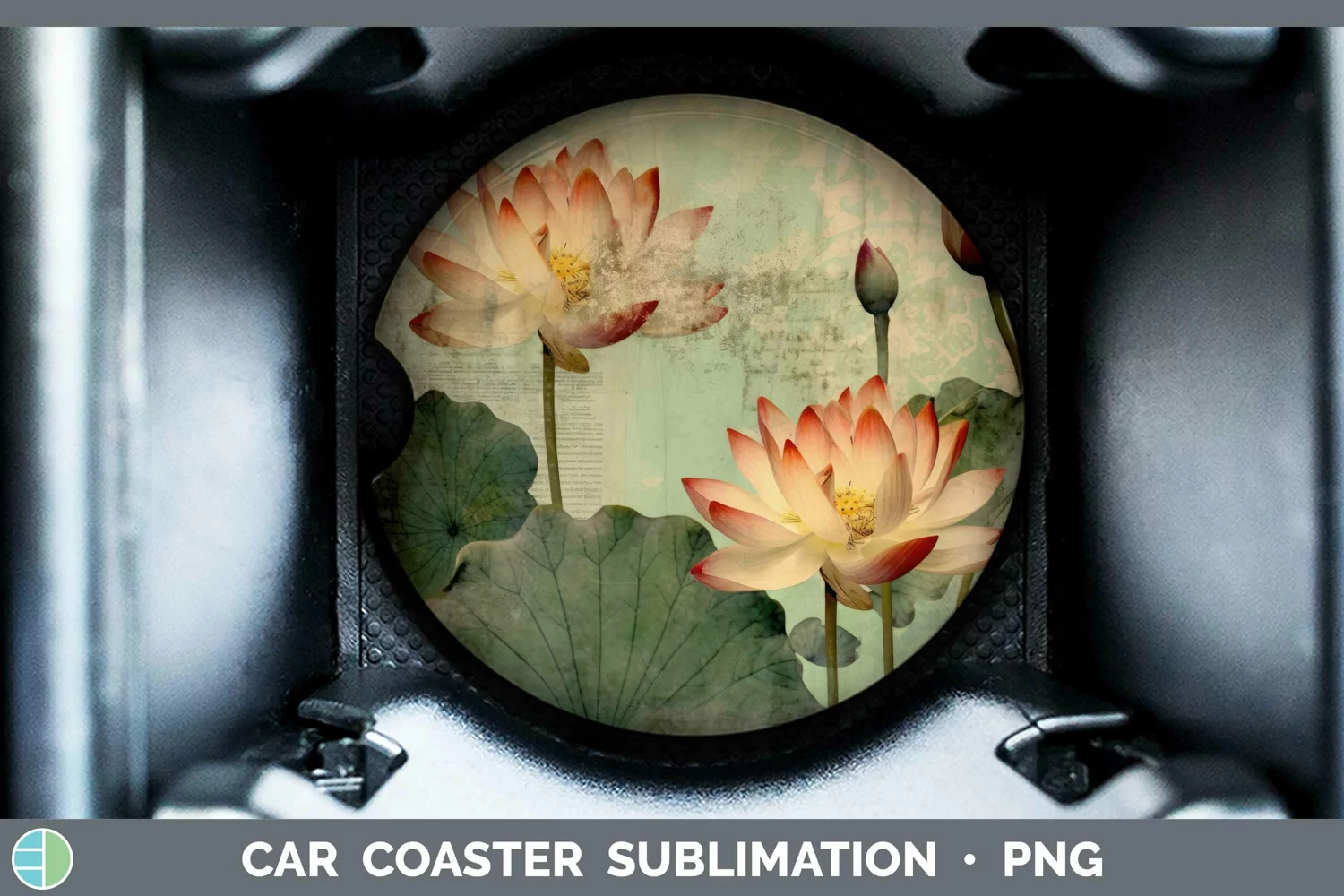 GorgeousVintage Decoupage Car Coaster design.