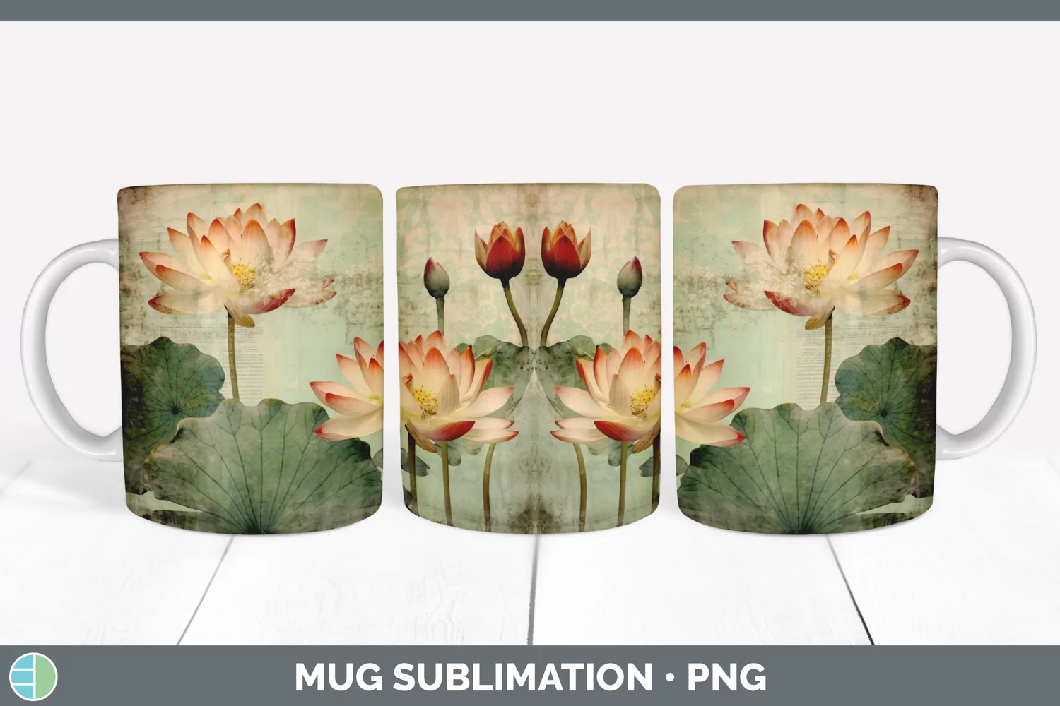GorgeousVintage Decoupage Mug Wrap design.