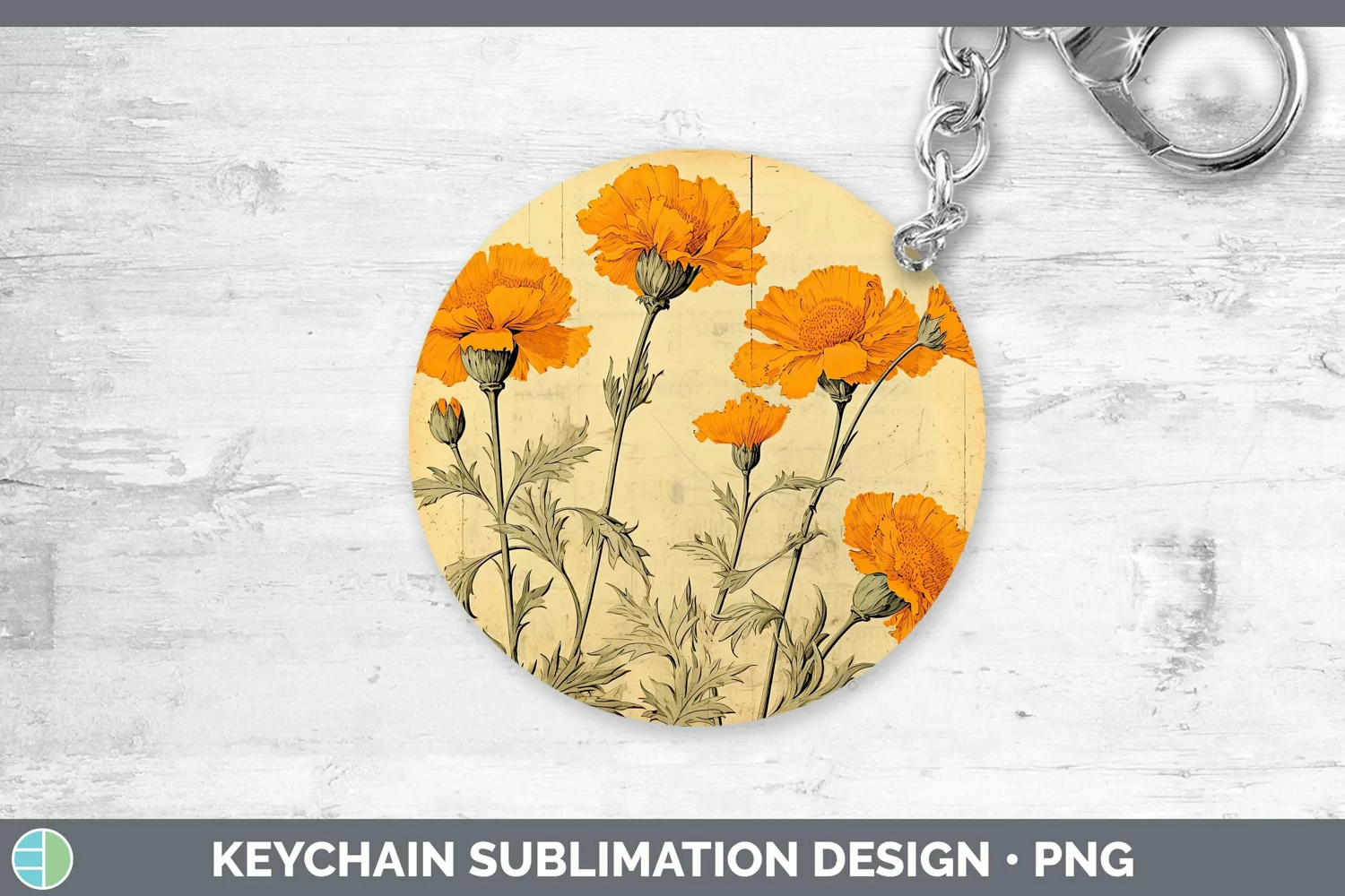 GorgeousVintage Decoupage Keychain design.