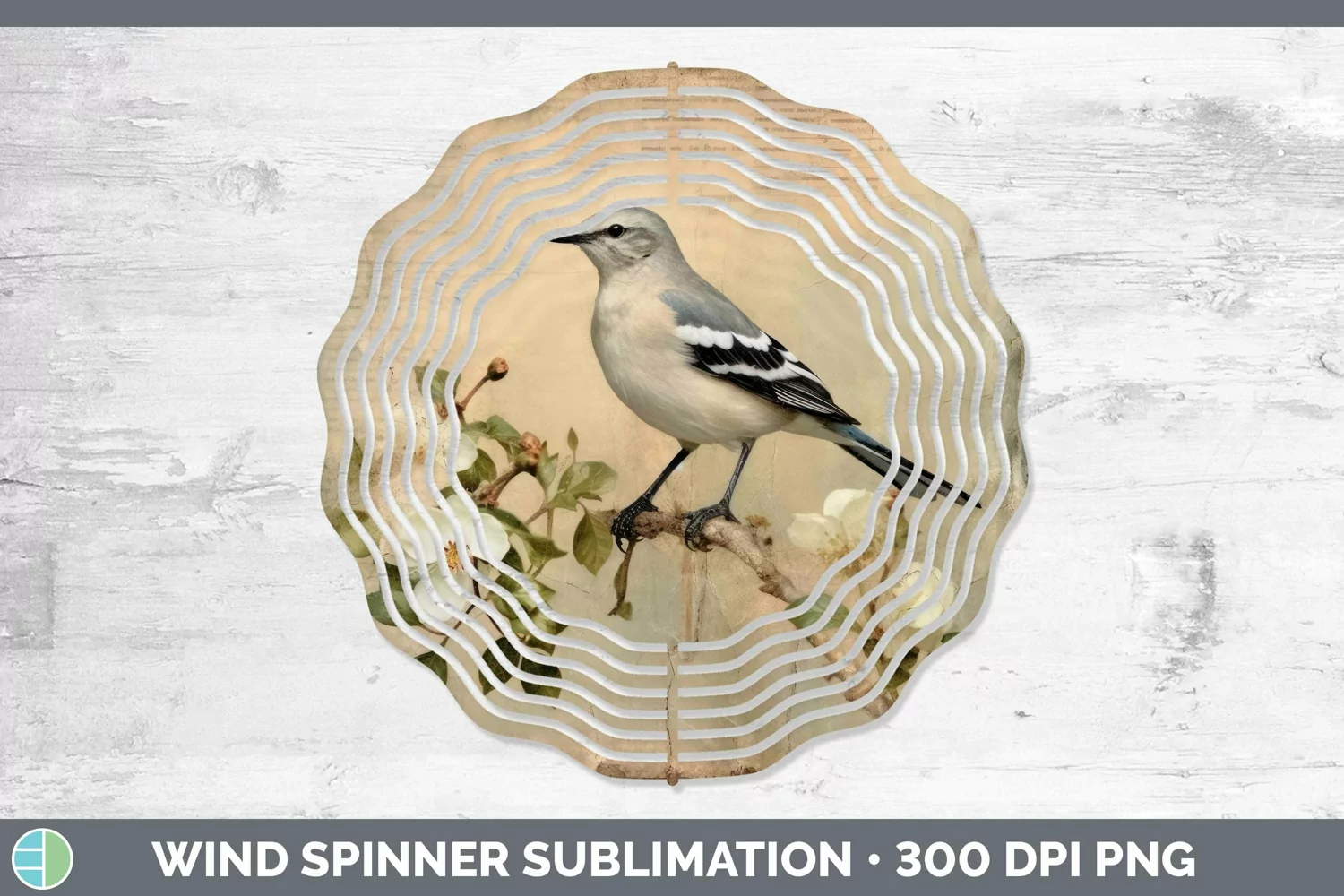 GorgeousVintage Decoupage Wind Spinner design.