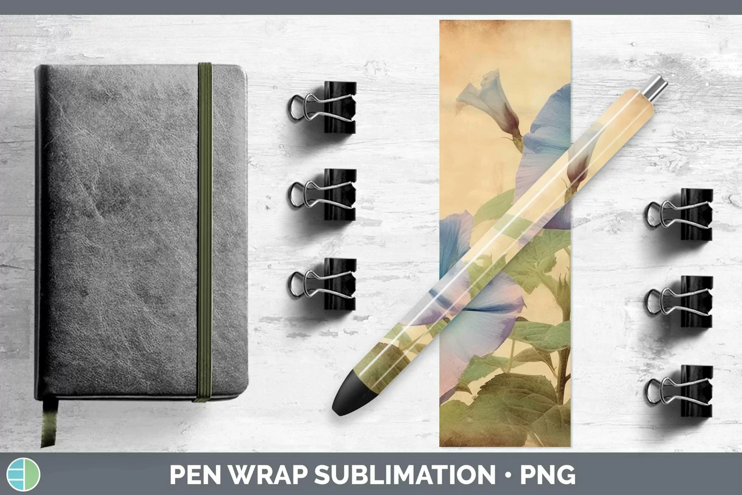 GorgeousVintage Decoupage Pen Wrap design.