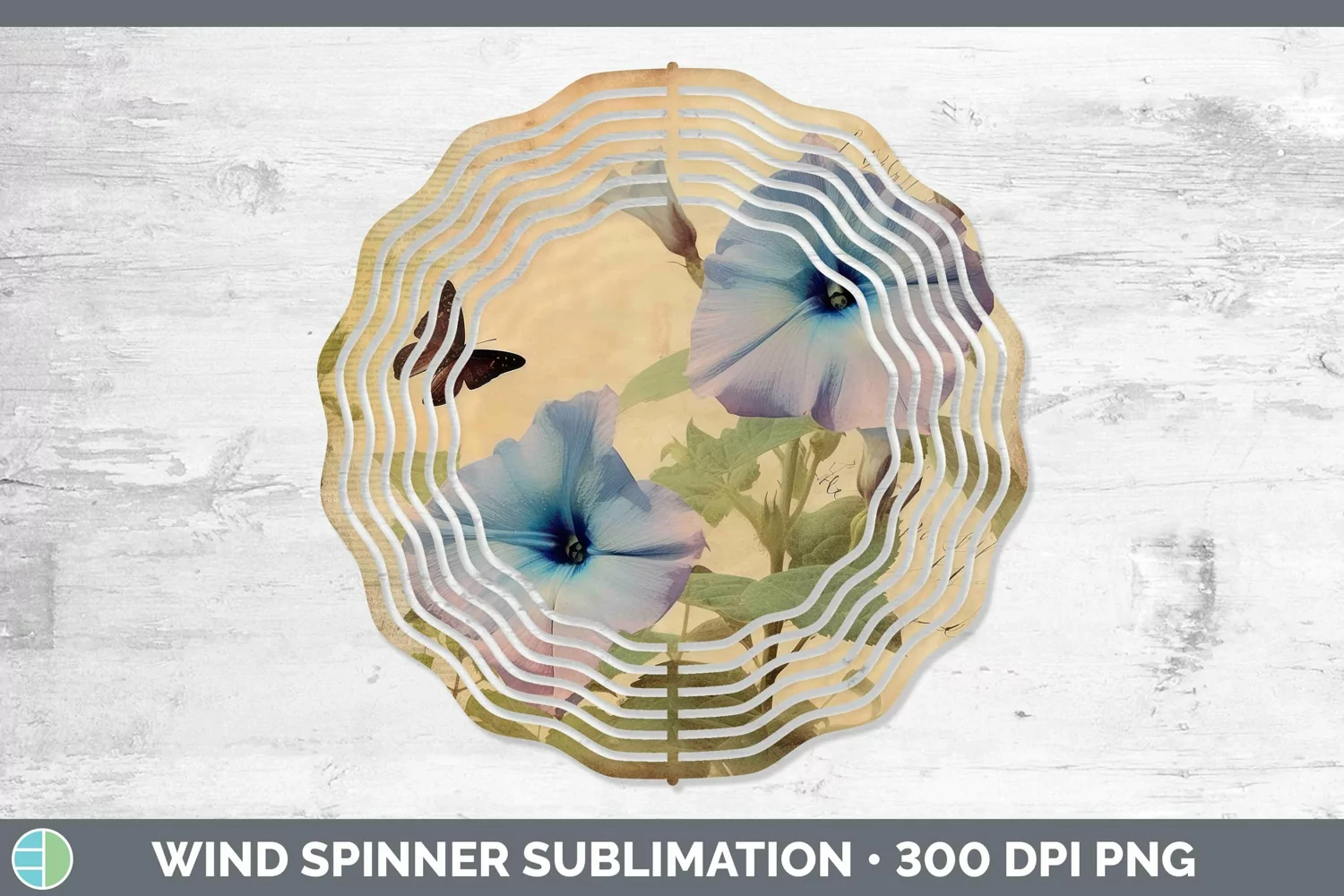 GorgeousVintage Decoupage Wind Spinner design.
