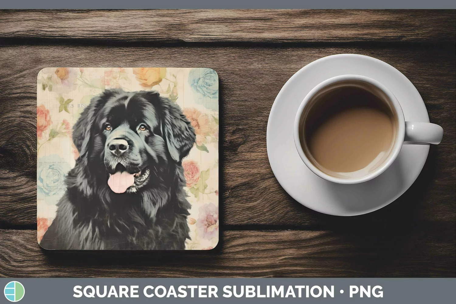 GorgeousVintage Decoupage Square Coaster design.