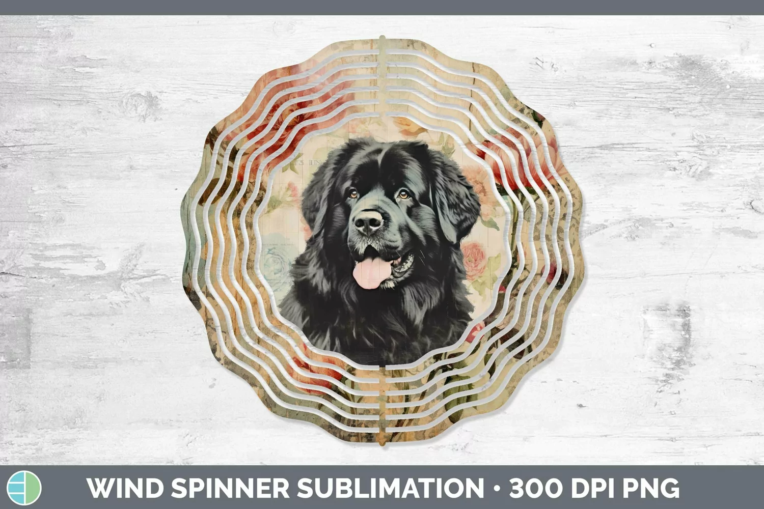 GorgeousVintage Decoupage Wind Spinner design.