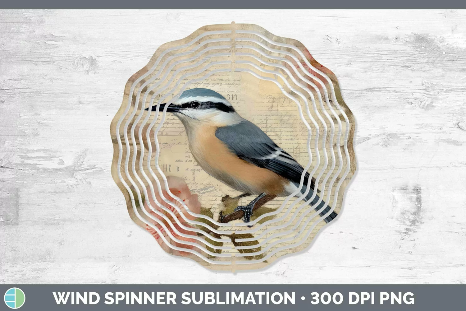 GorgeousVintage Decoupage Wind Spinner design.