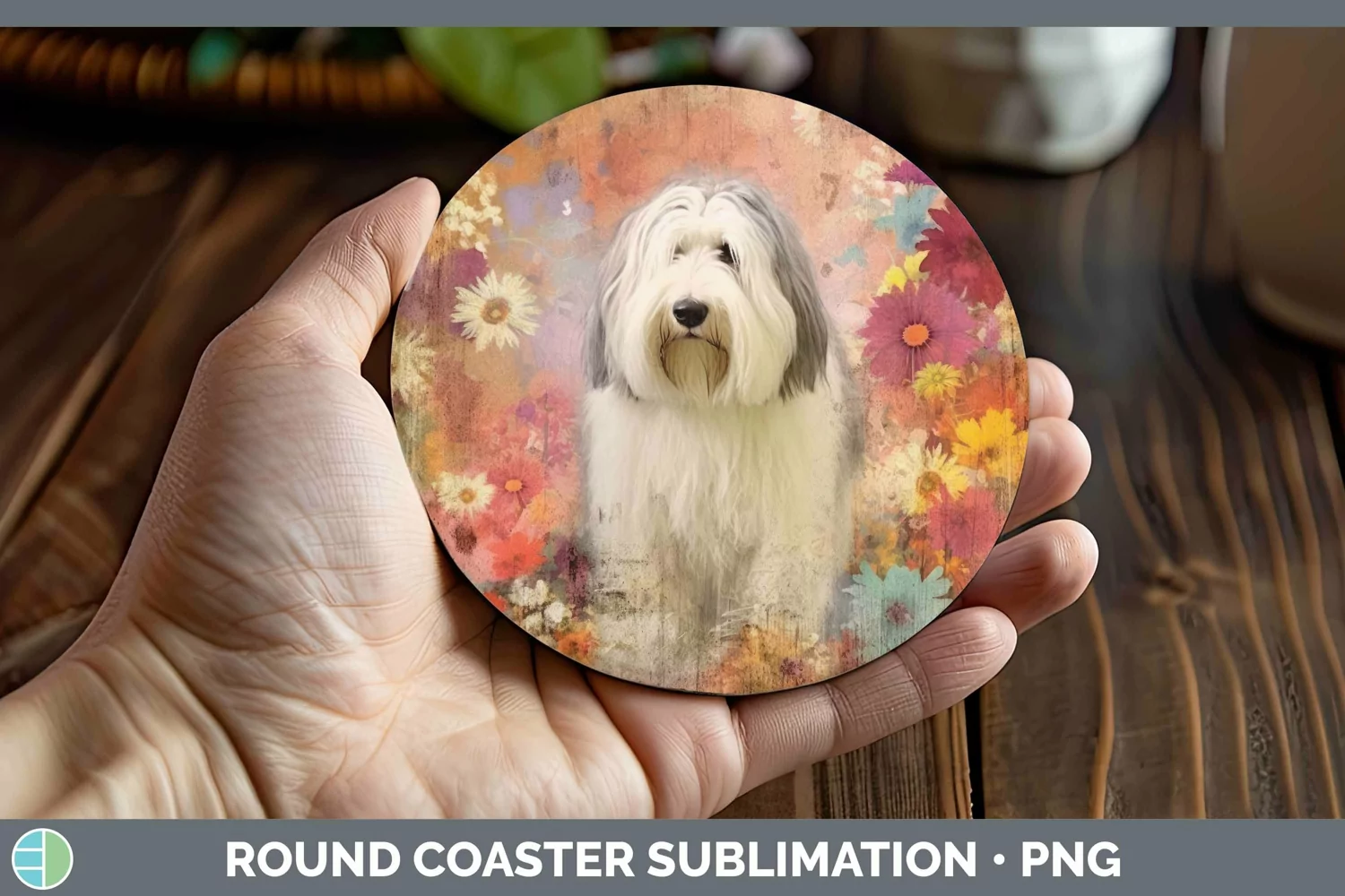 GorgeousVintage Decoupage Round Coaster design.