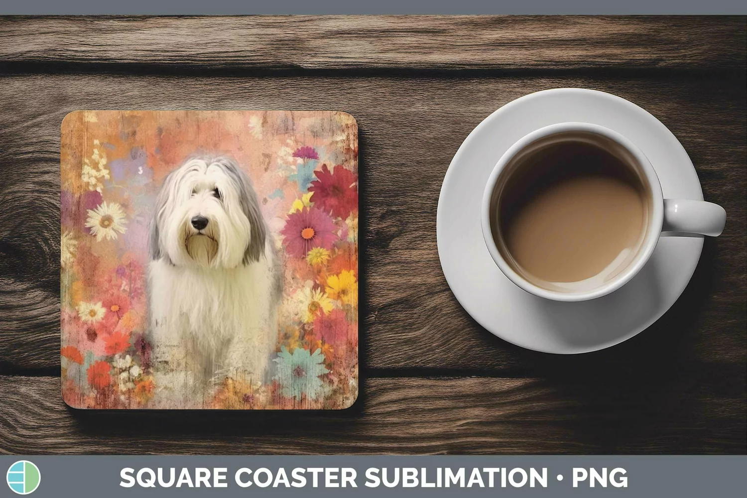 GorgeousVintage Decoupage Square Coaster design.