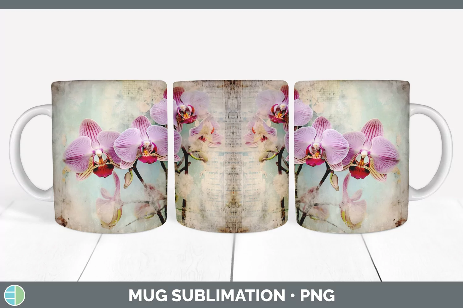 GorgeousVintage Decoupage Mug Wrap design.