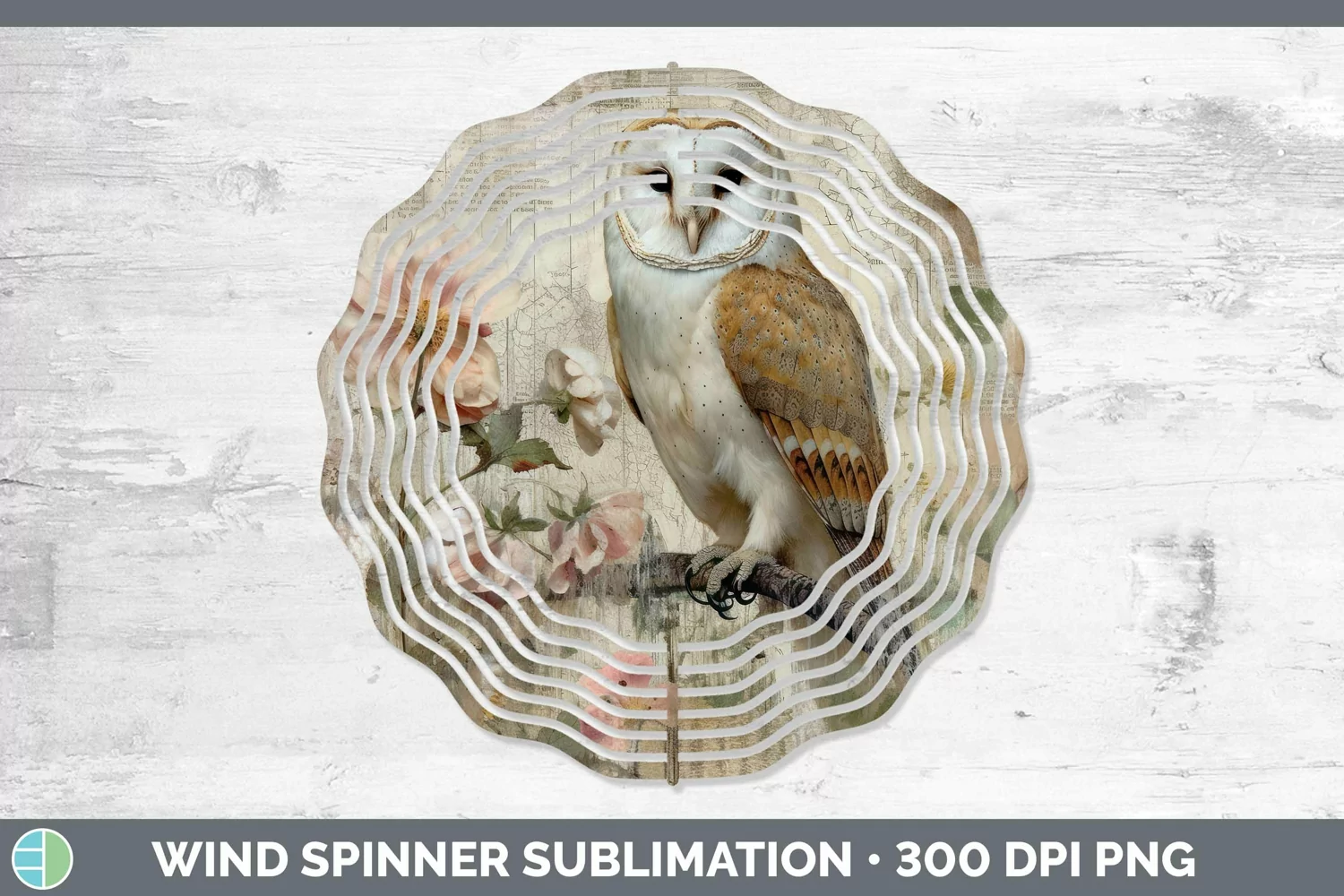 GorgeousVintage Decoupage Wind Spinner design.