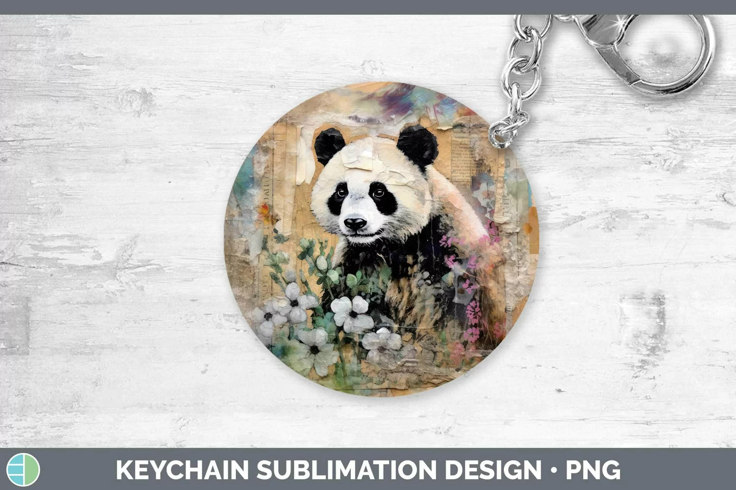 GorgeousVintage Decoupage Keychain design.