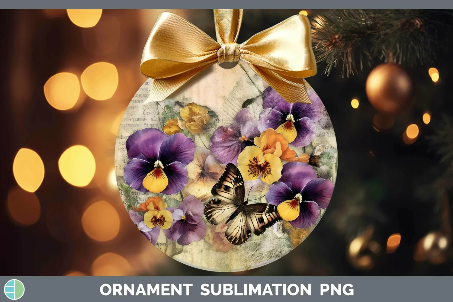 GorgeousVintage Decoupage Ornament design.
