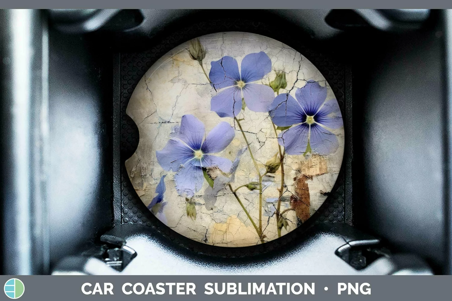 GorgeousVintage Decoupage Car Coaster design.