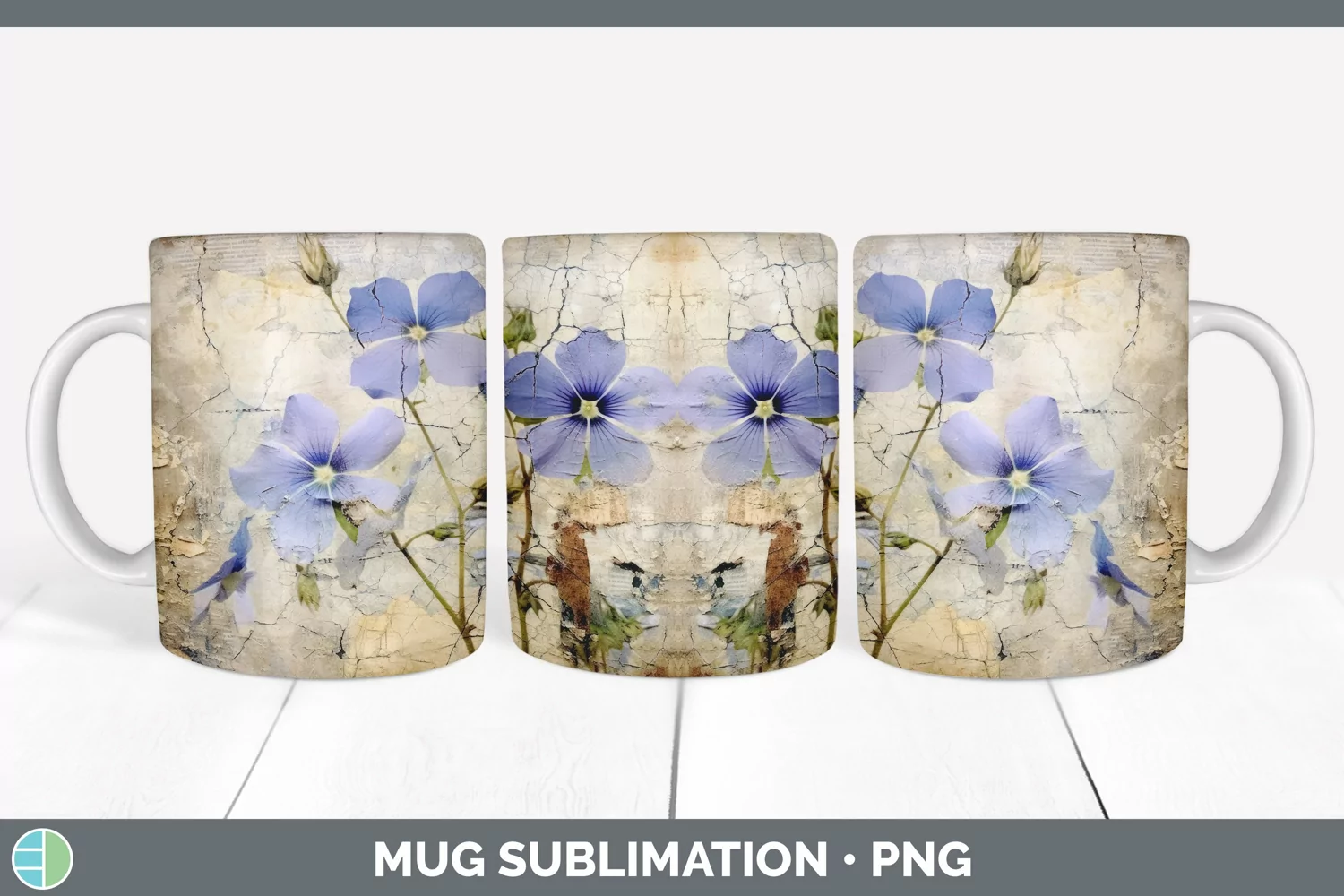 GorgeousVintage Decoupage Mug Wrap design.