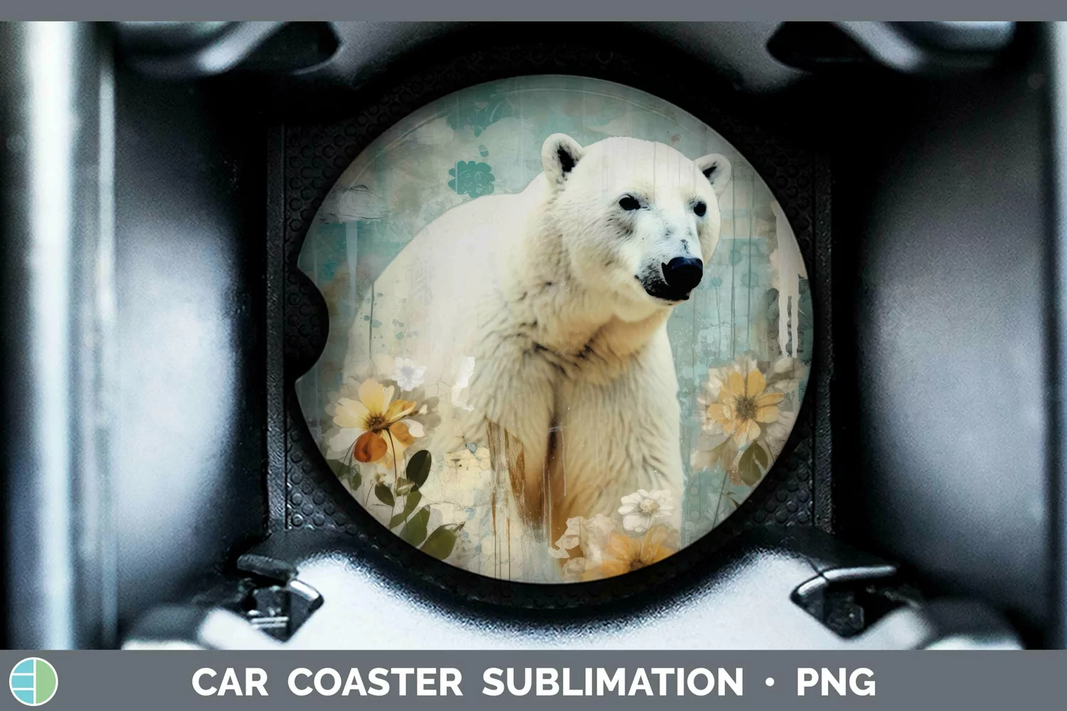GorgeousVintage Decoupage Car Coaster design.